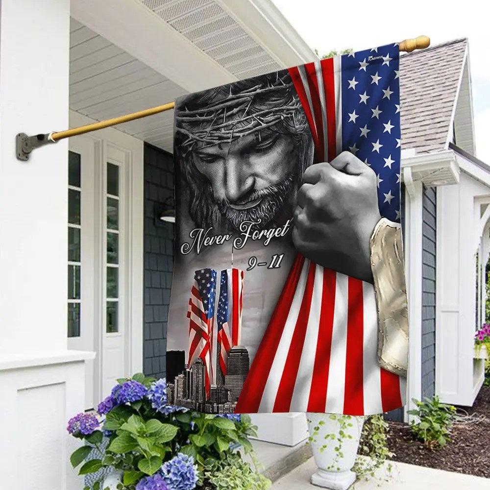 Patriot Day 911 Twin Tower Never Forget God Bless Flag - Liberish