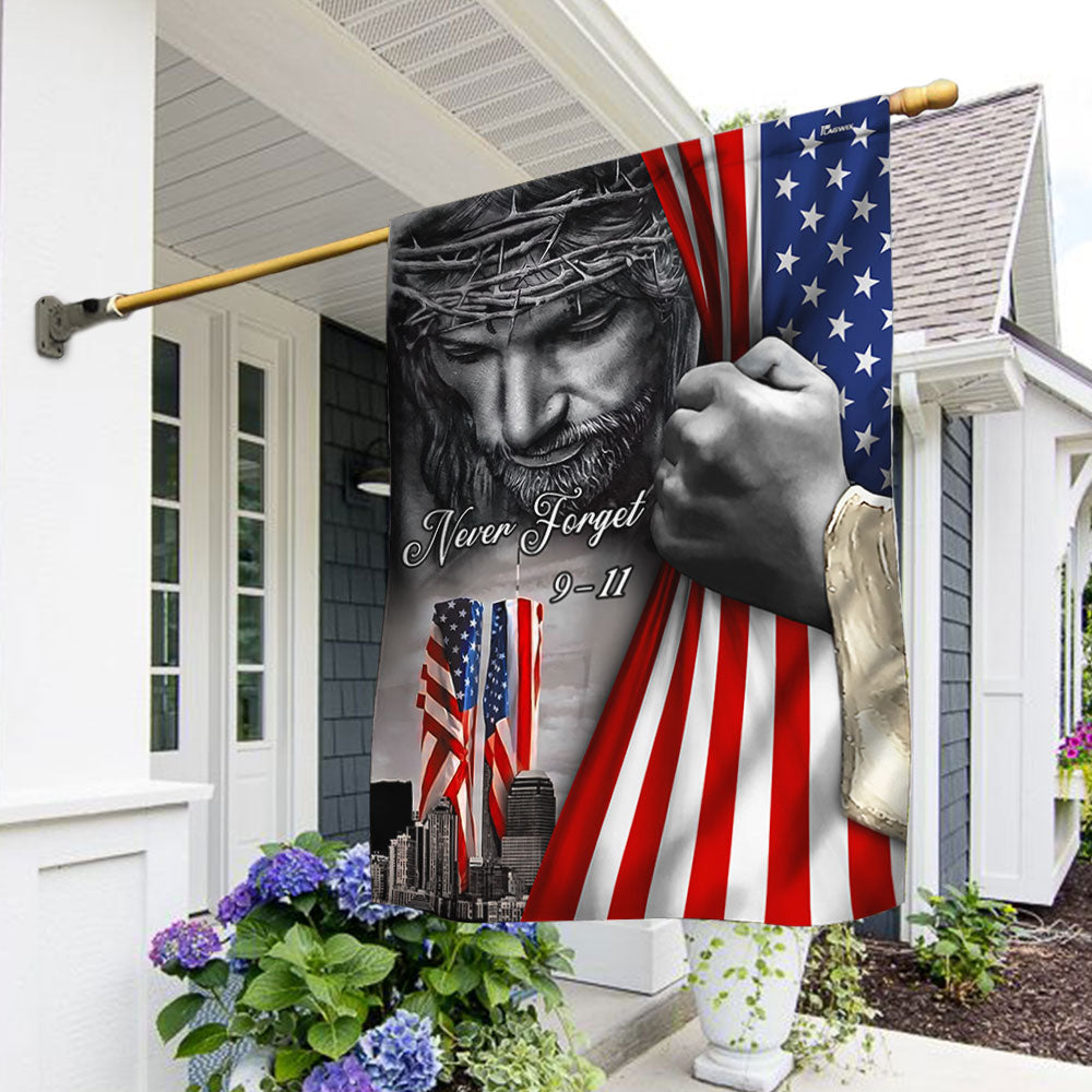 Patriot Day 911 Twin Tower Never Forget God Bless Flag - Liberish
