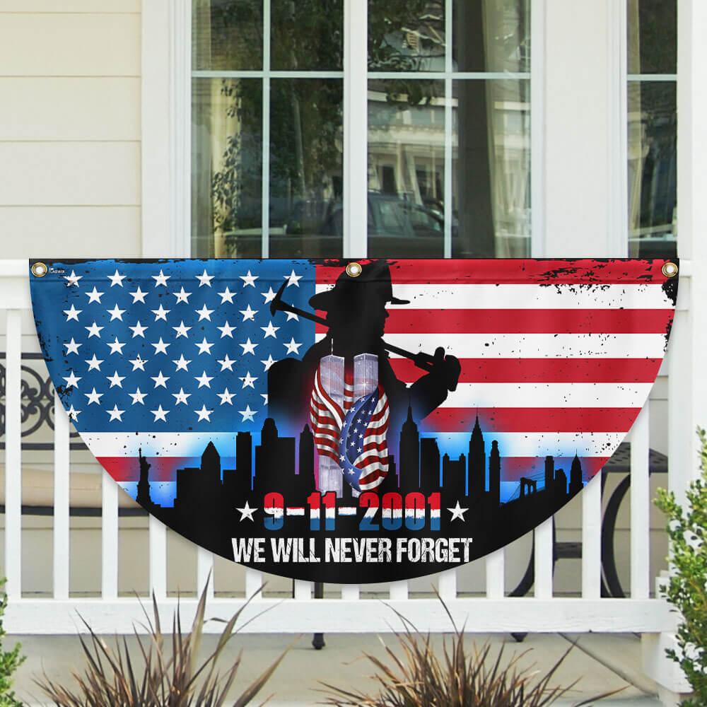 Patriot Day We Will Never Forget 911 American Non-Pleated Fan Flag - Liberish