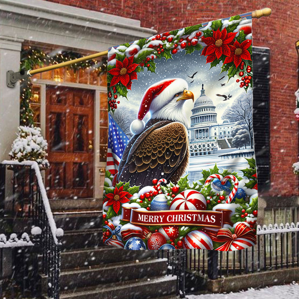 Patriotic Eagle Christmas American Flag - Liberish
