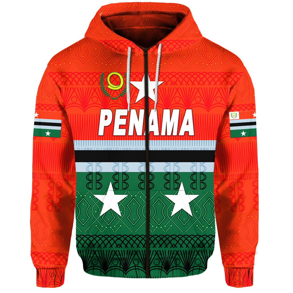 Penama Province Zip Hoodie Vanuatu Pattern Traditional Style LT8