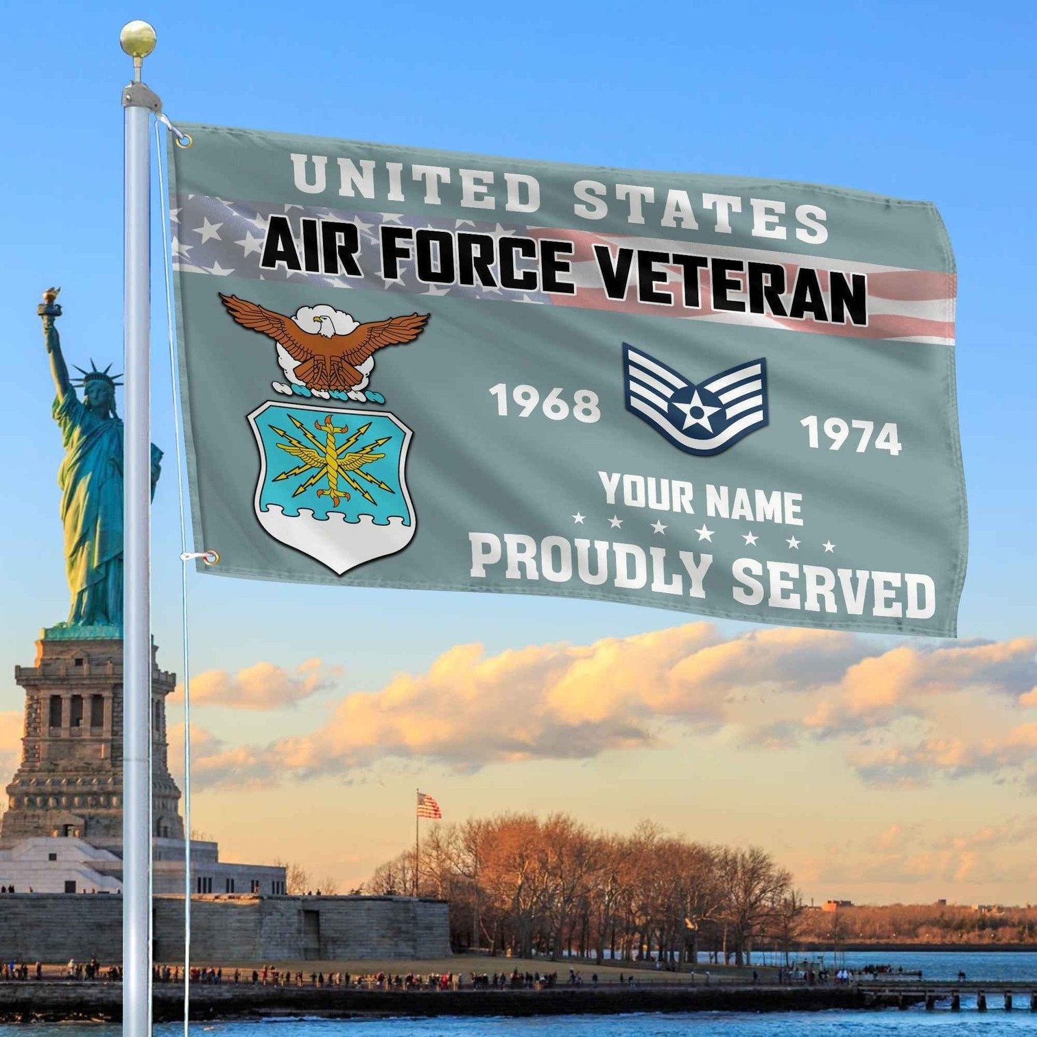 Personalized US Air Force Proud Served Flag Patriotic Flag Gifts For Air Force - Liberish