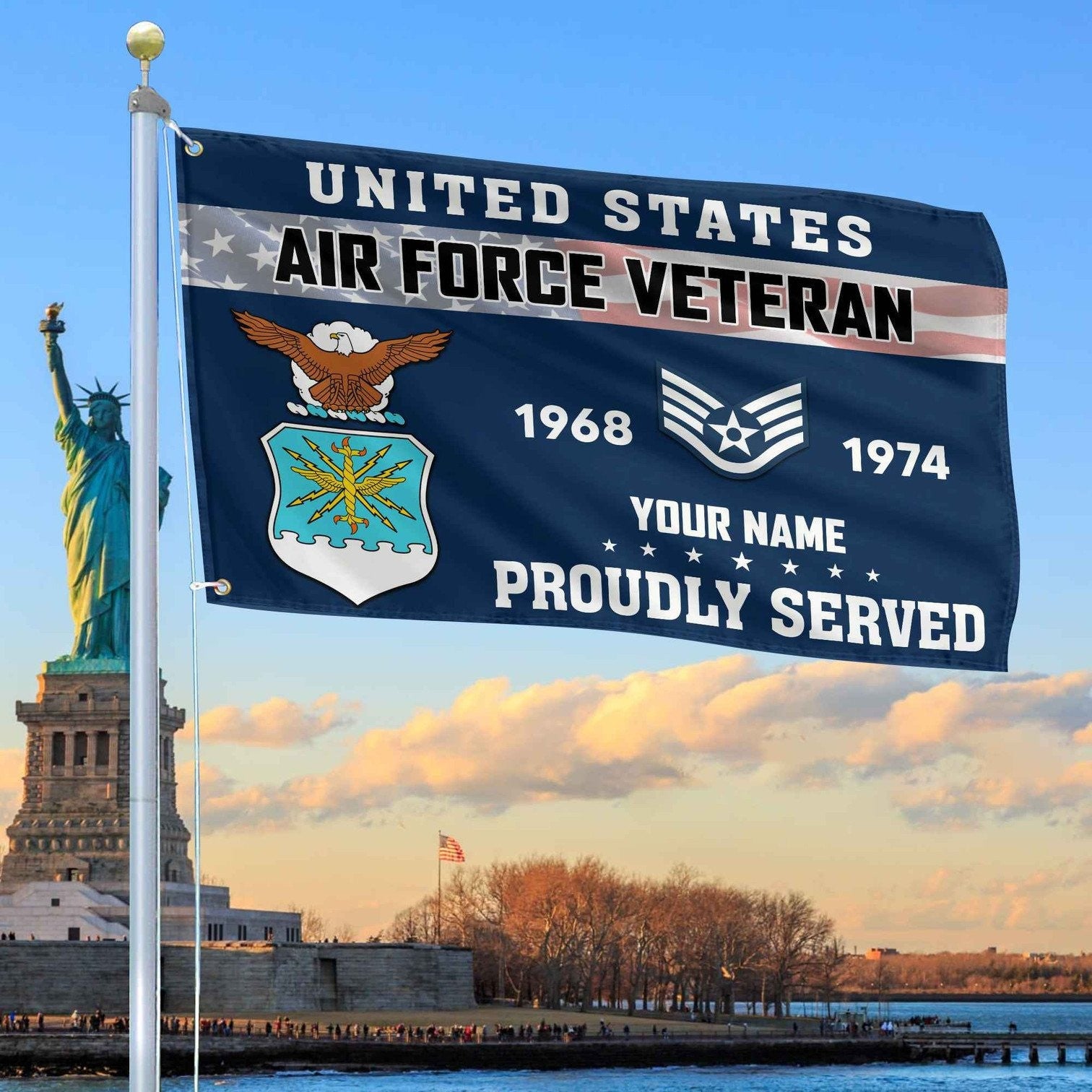 Personalized USAF Proud Served Flag Patriotic Flag Gifts For Air Force - Liberish