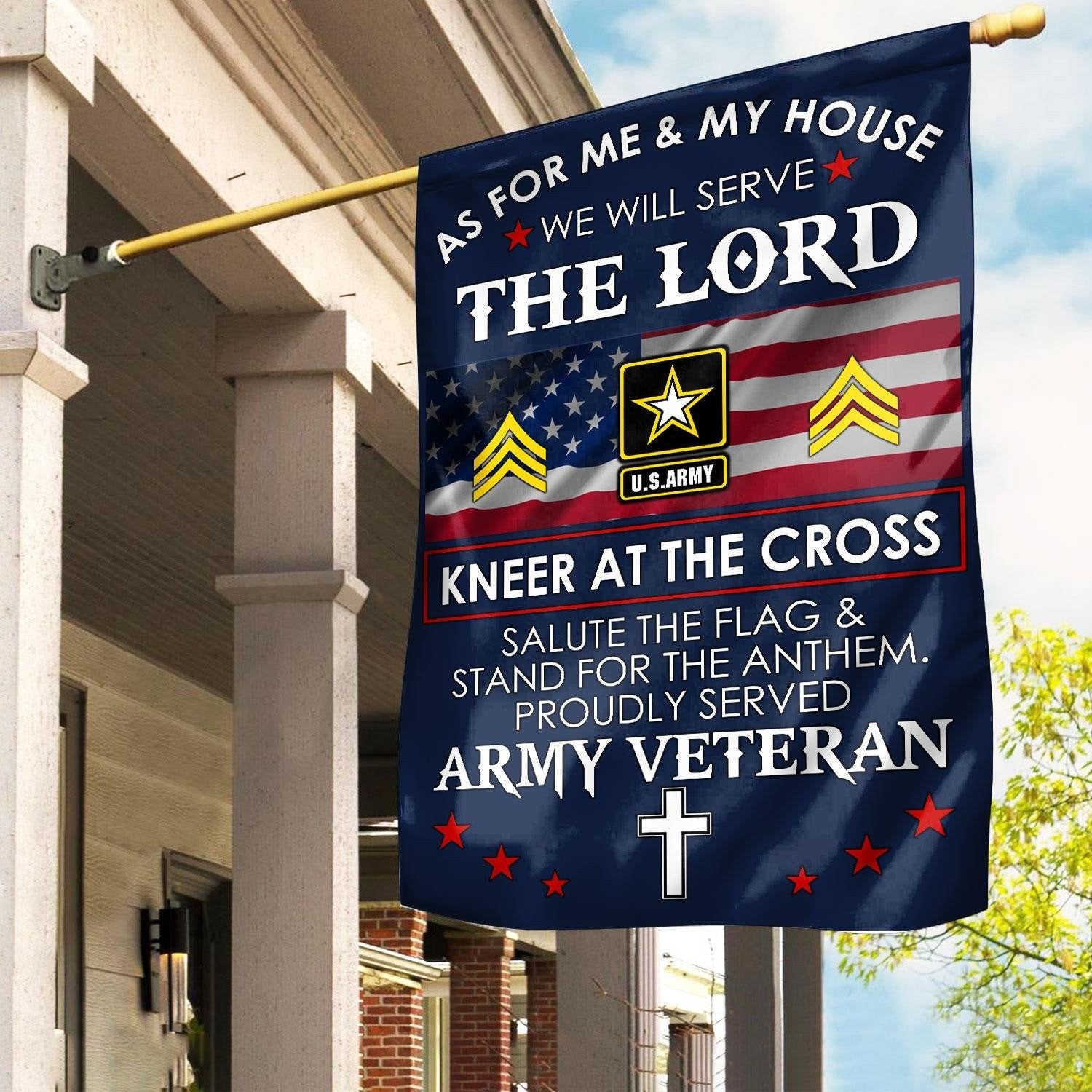Proud Served Army Veteran Flag Pride Military Patriotic Flag Best Gifts For Veterans - Liberish