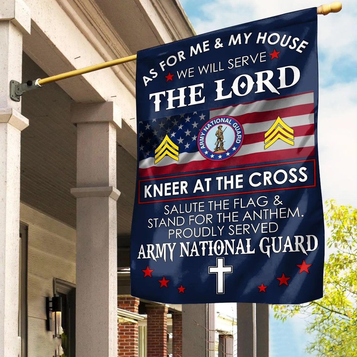 Proud Served US Army National Guard Flag Pride Military Patriotic Flag Indoor Outdoor - Liberish