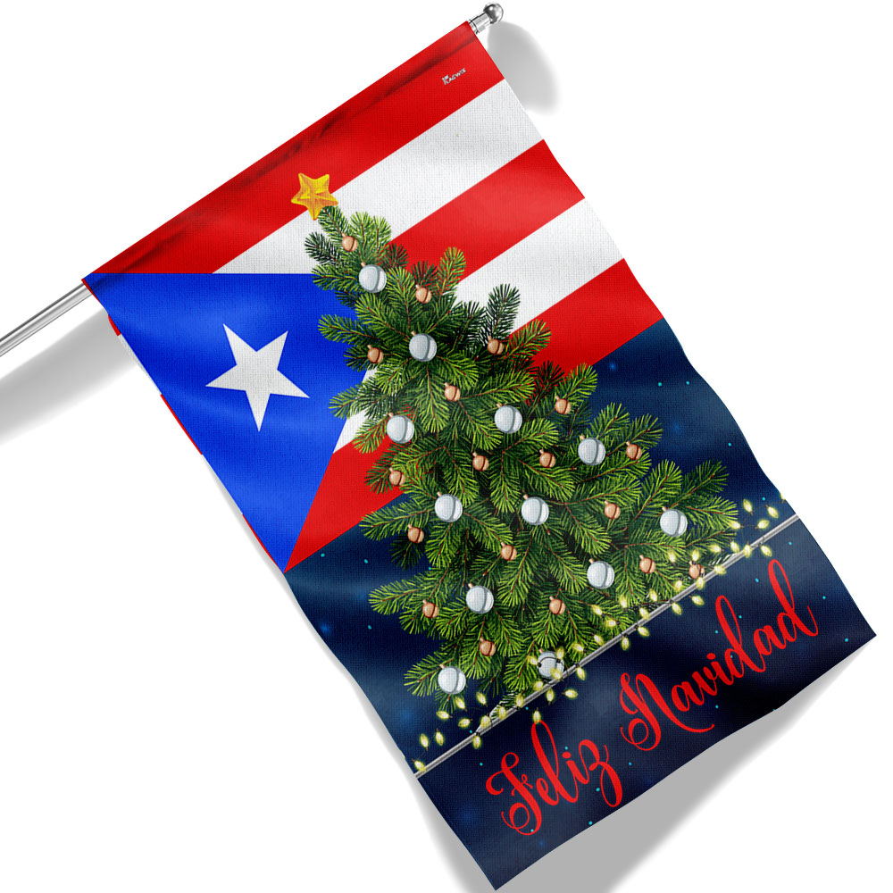 Puerto Rico Feliz Navidad Flag - Liberish