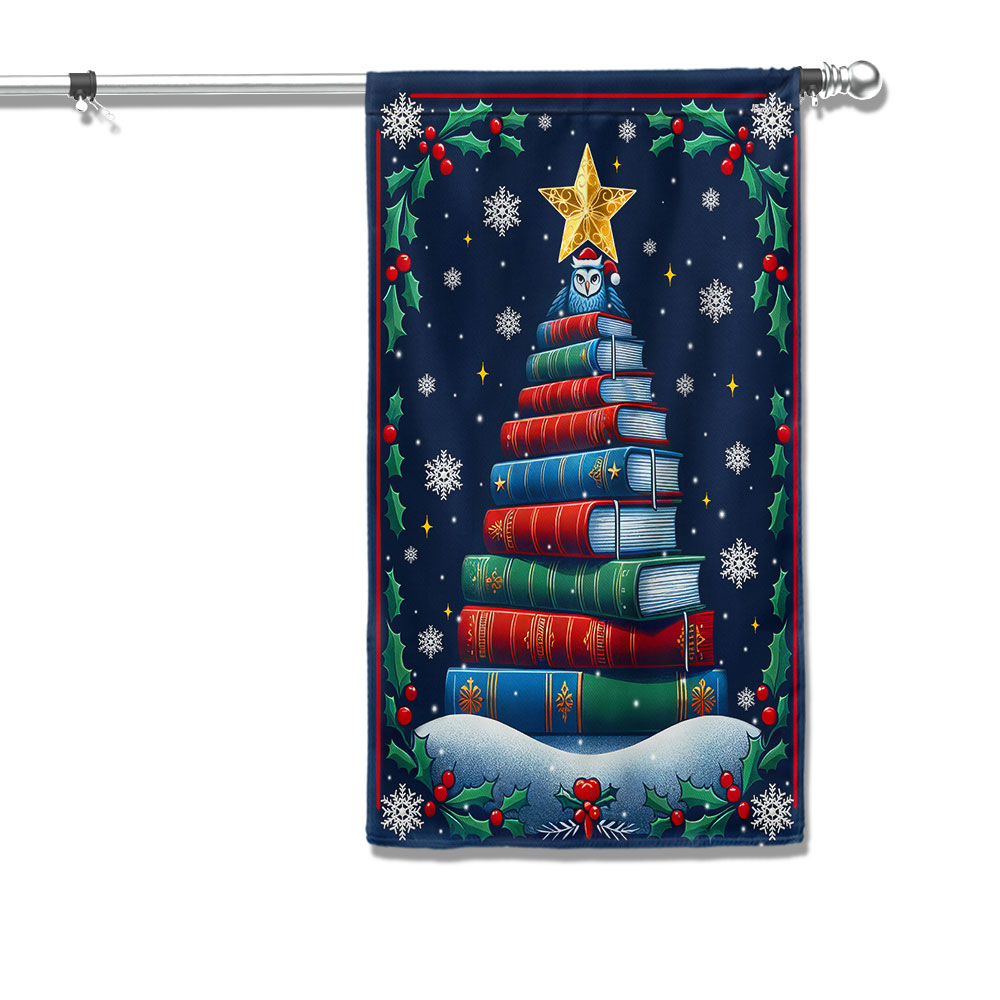 Read Book And Be Merry Christmas Flag - Liberish