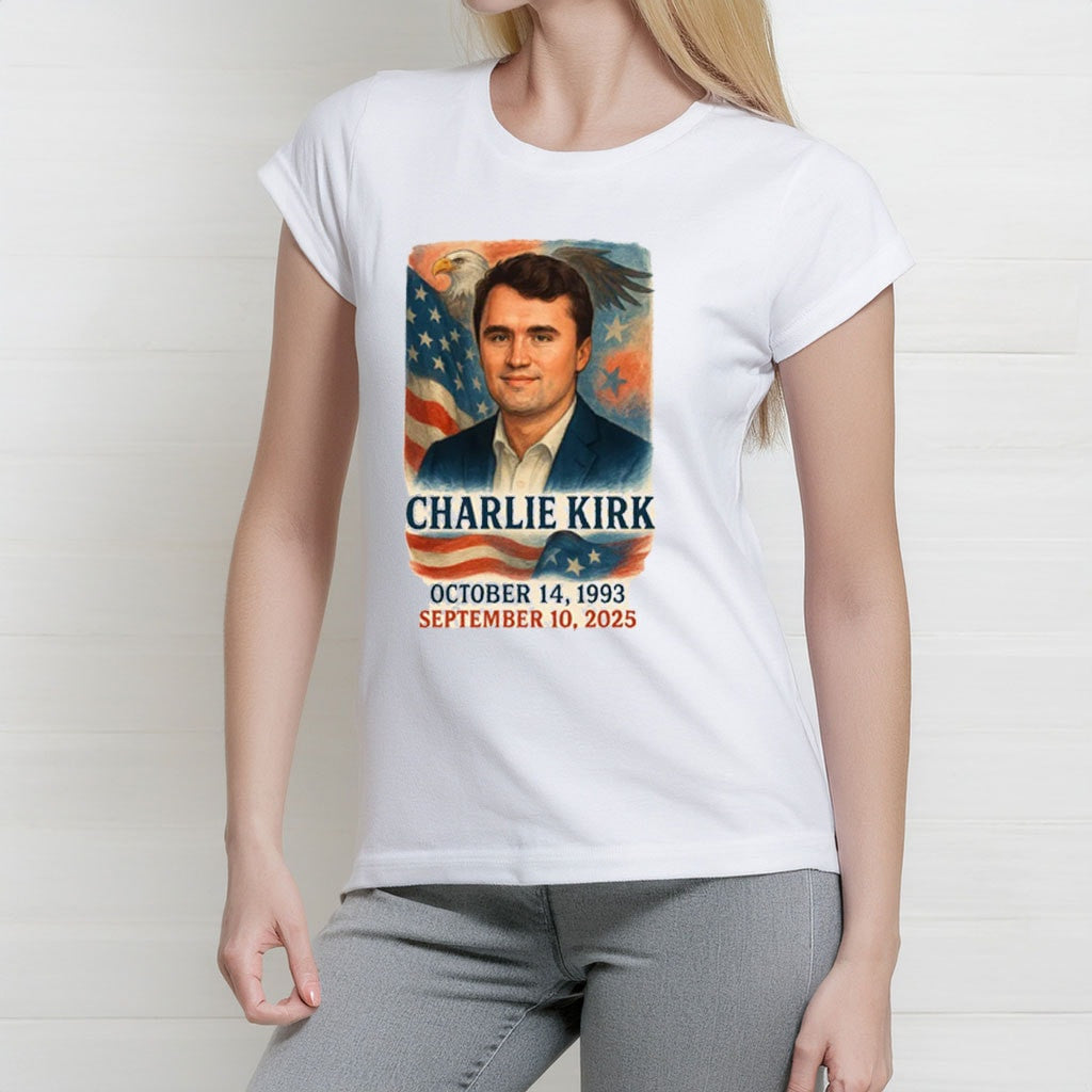 RIP Charlie Kirk Shirt Eagle And Flag Tribute T-Shirt Charlie Kirk Merch