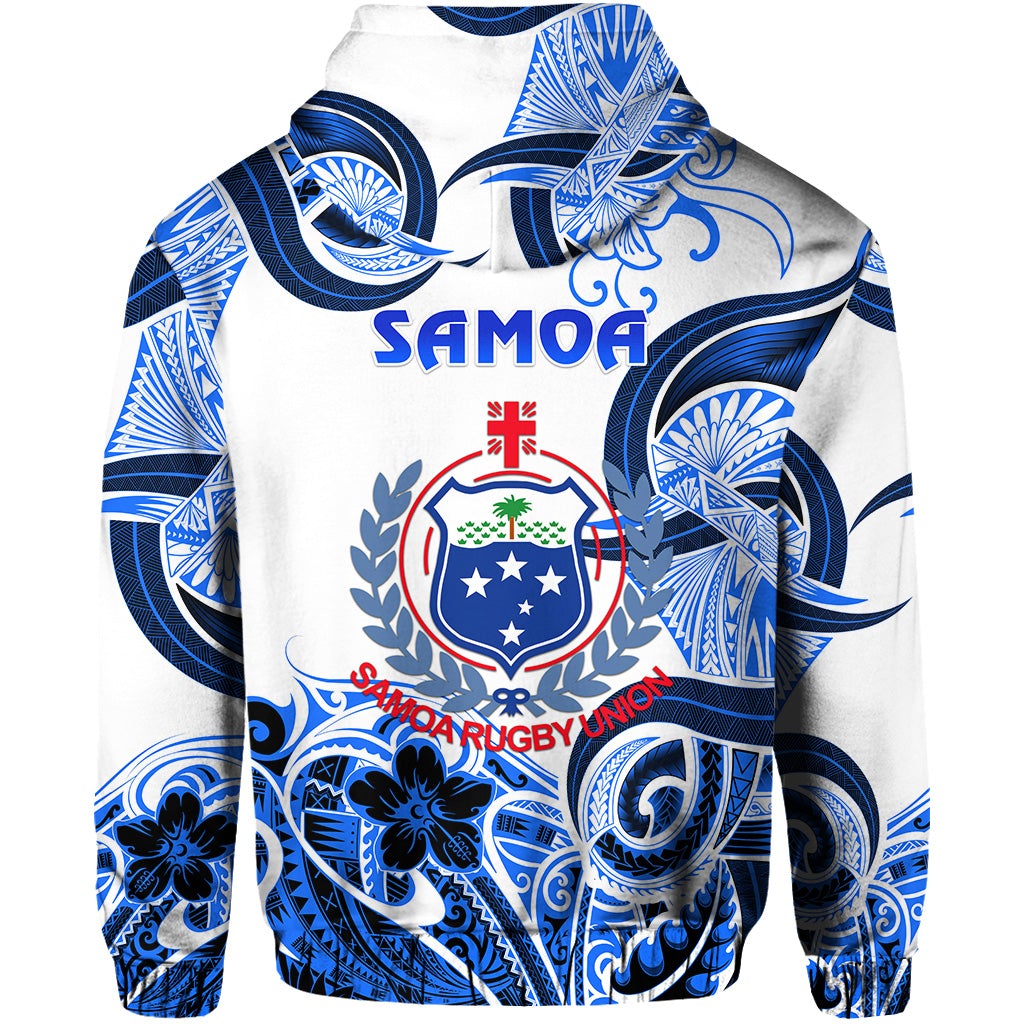 Samoa Manu Zip Hoodie Rugby Unique Style White LT8