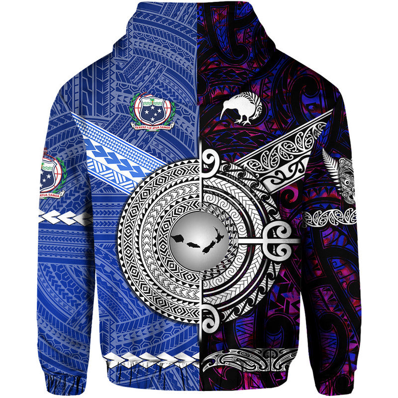 Samoa and New Zealand Hoodie Together Purple LT8