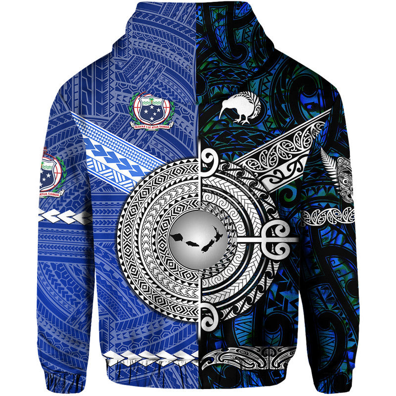 Samoa and New Zealand Hoodie Together Blue LT8