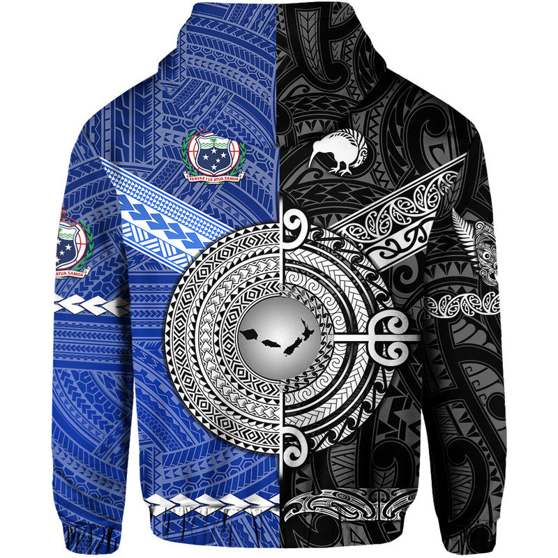 Samoa and New Zealand Hoodie Together Black LT8