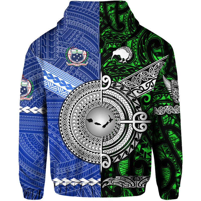 Samoa and New Zealand Hoodie Together Green LT8