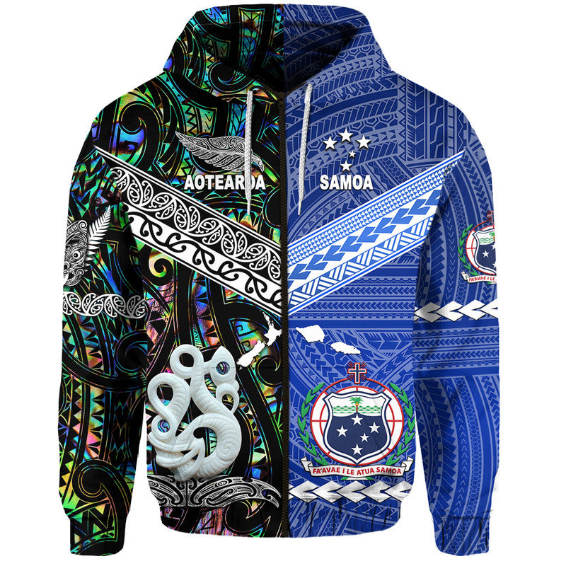 Samoa and New Zealand Hoodie Together Paua Shell LT8