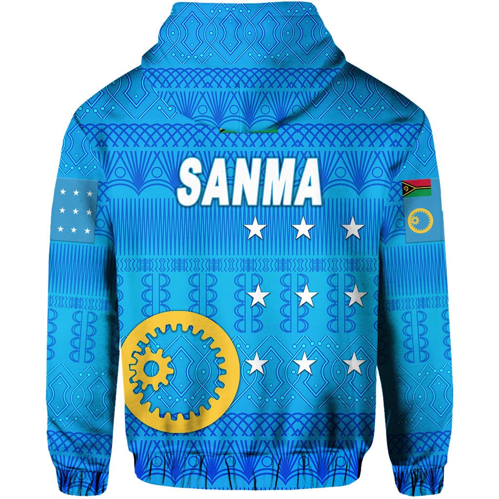Sanma Province Zip Hoodie Vanuatu Pattern Traditional Style LT8