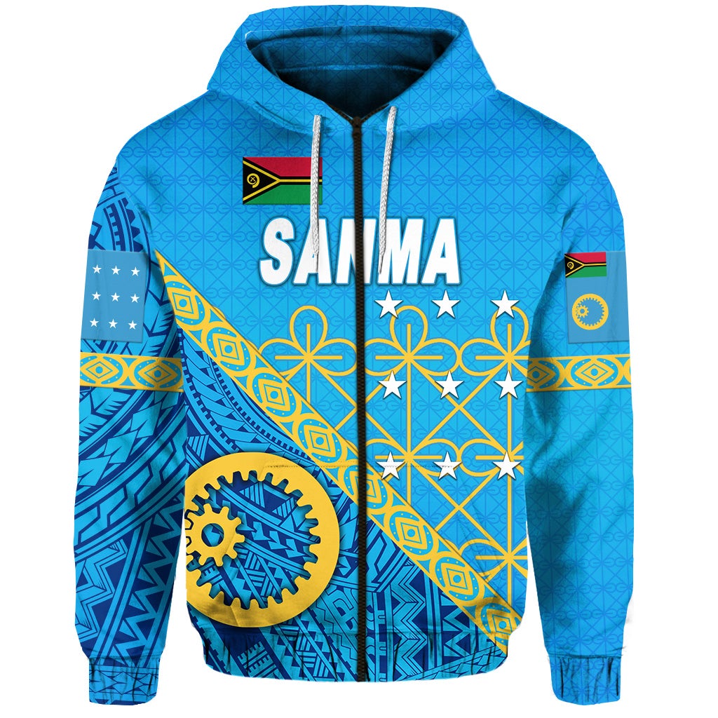 Sanma Province Zip Hoodie Vanuatu Pattern Unique Style LT8