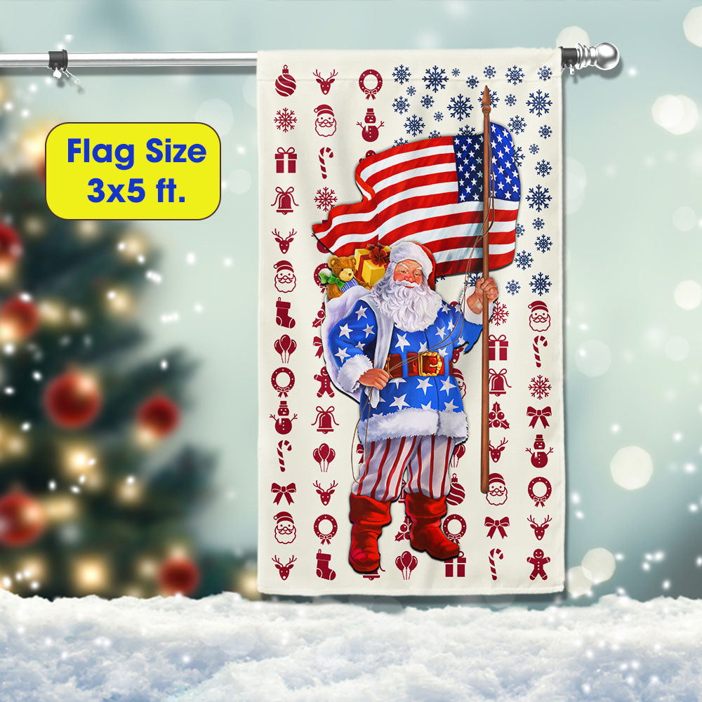 Santa Claus Christmas American Flag - Liberish