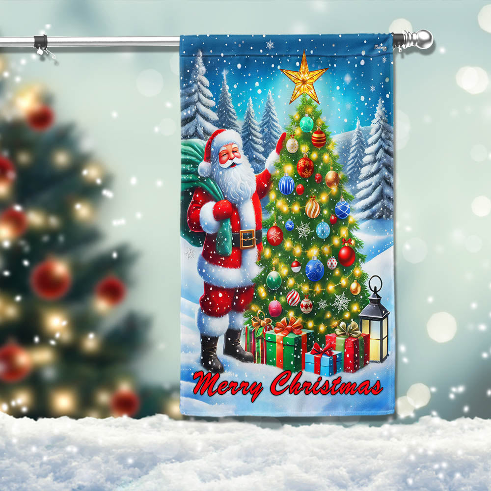 Santa Claus Merry Christmas Flag - Liberish