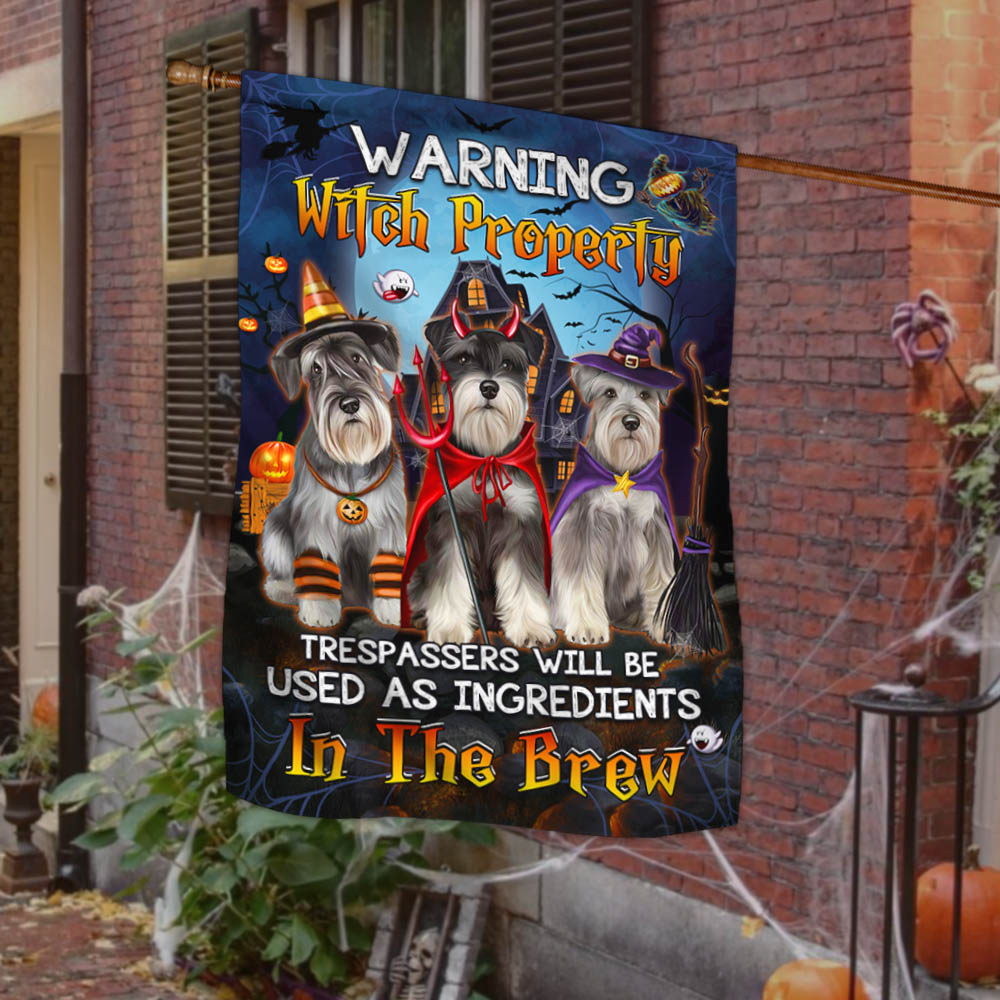Schnauzer Flag Trespassers Will Be Used As Ingredients Halloween Schnauzer - Liberish