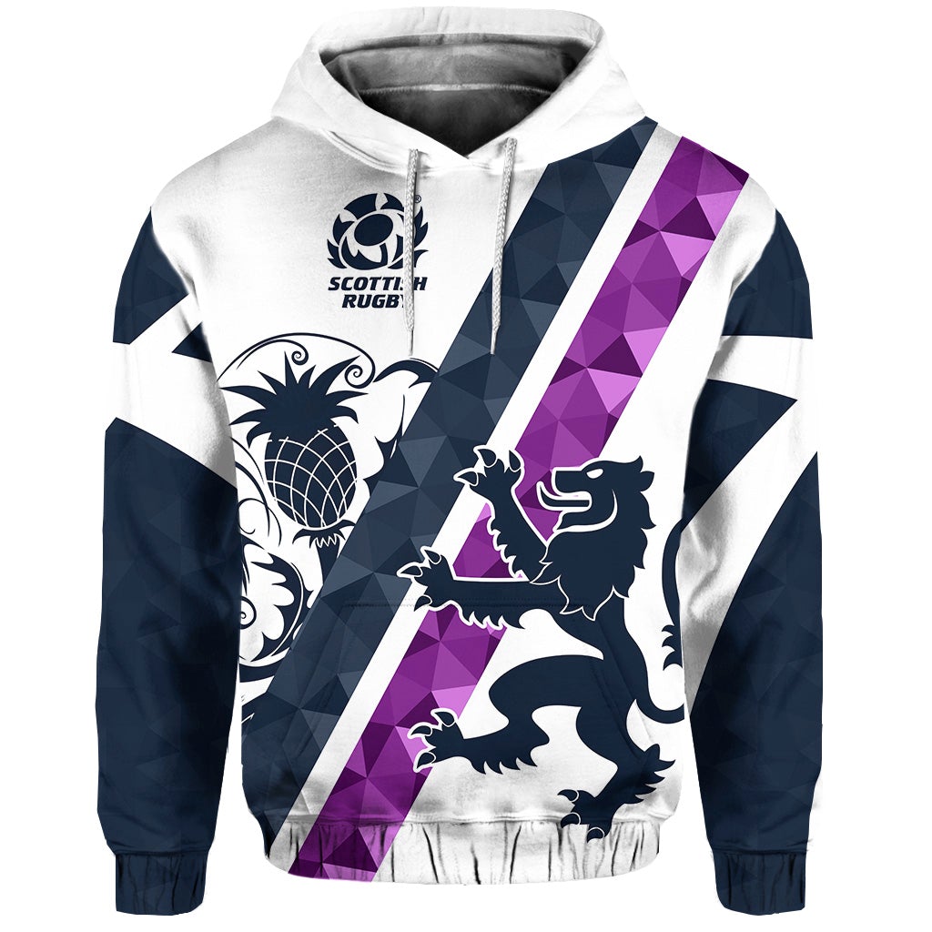 Scotland Rugby Hoodie Scottish Thistle White LT8
