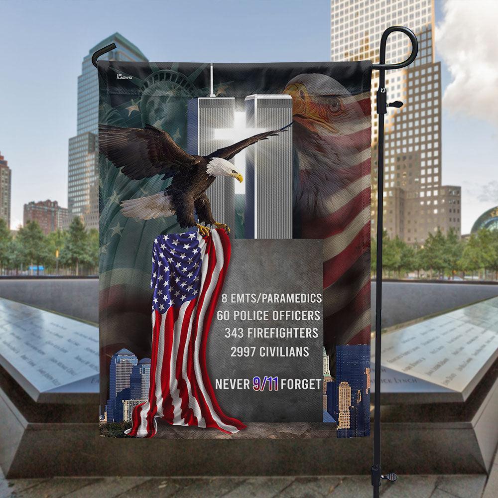 September 11th Never Forget 911 Eagle Patriot Day Memorial Us Flag - Liberish
