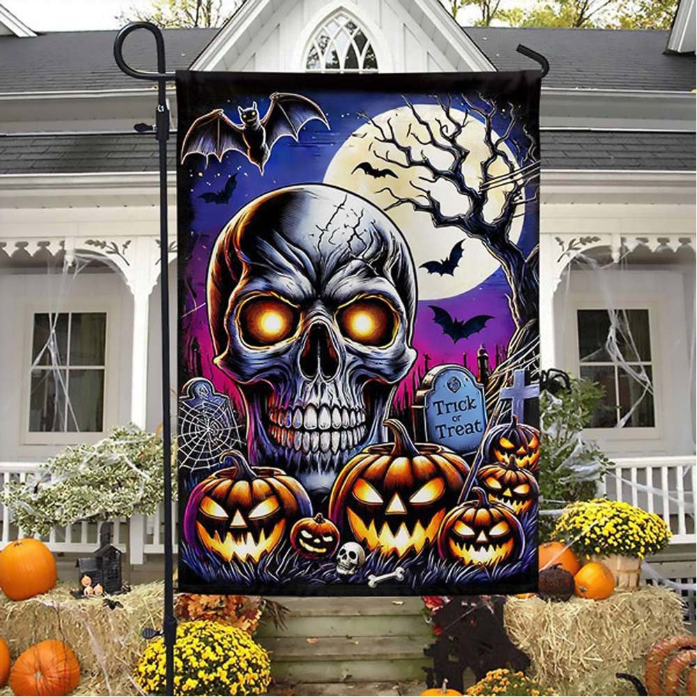 Skull Halloween Trick and Treat With The Moon Flag Best Halloween Gift For Friends and Family - Liberish