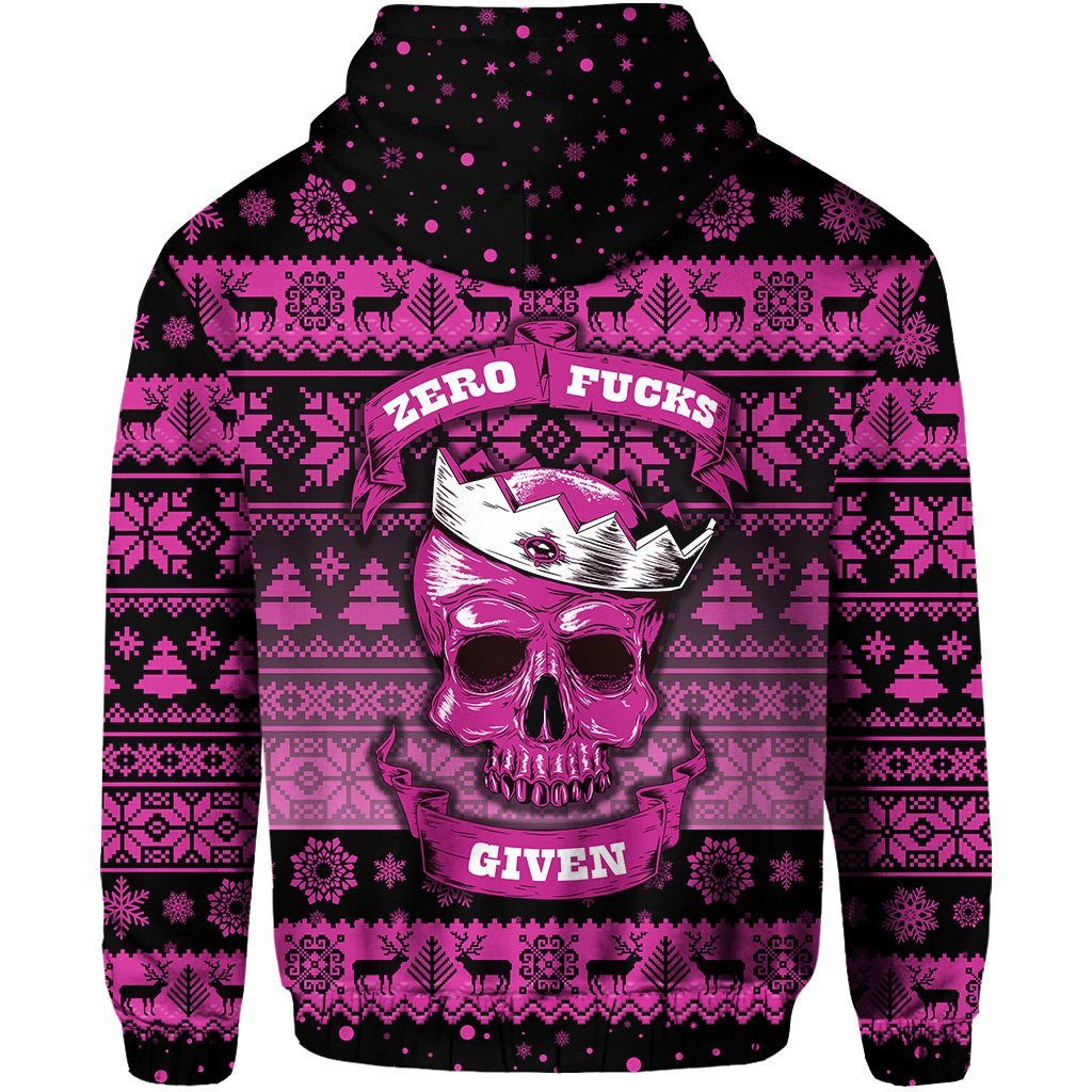 Skull Christmas Hoodie Pink LT8
