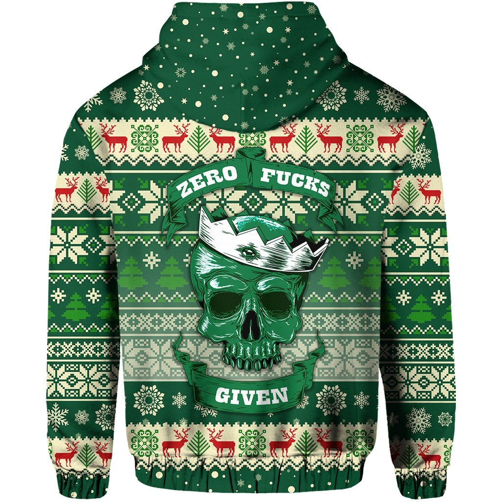 Skull Christmas Hoodie Green LT8