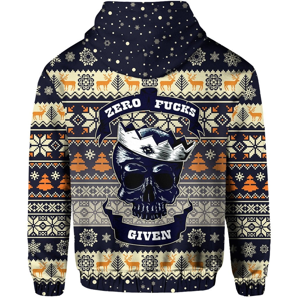 Skull Christmas Hoodie Navy LT8