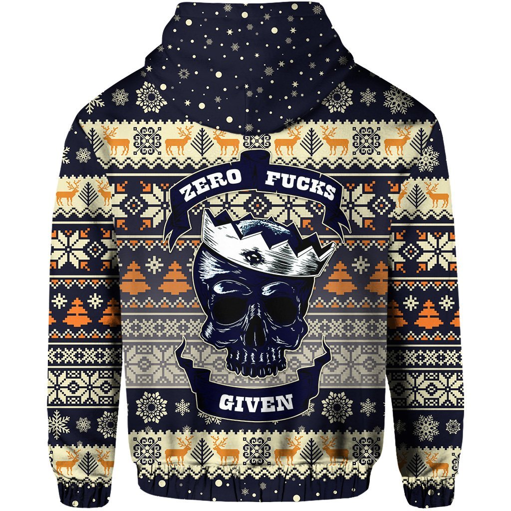 Skull Christmas Hoodie Navy LT8