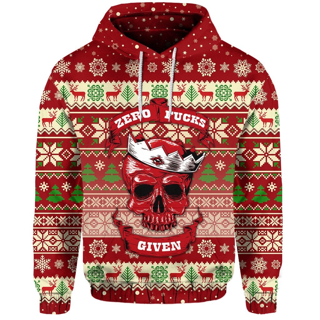 Skull Christmas Hoodie Red LT8