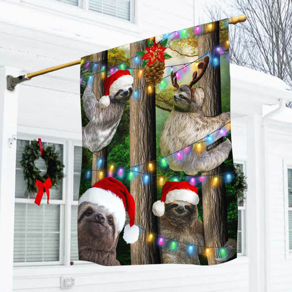 Sloth Christmas Flag - Liberish