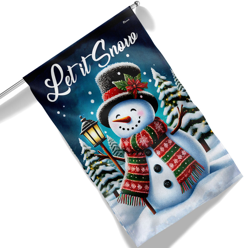 Snowman Christmas Let It Snow Flag - Liberish