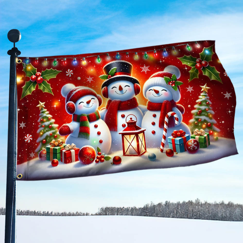 Snowman Christmas Let It Snow Holiday Grommet Flag - Liberish