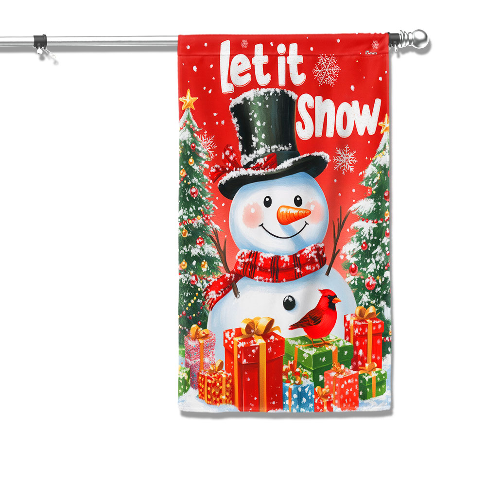 Snowman Let It Snow Christmas Flag - Liberish
