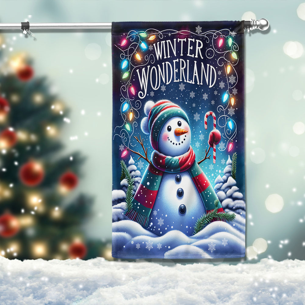 Snowman Winter Wonderland Christmas Flag - Liberish