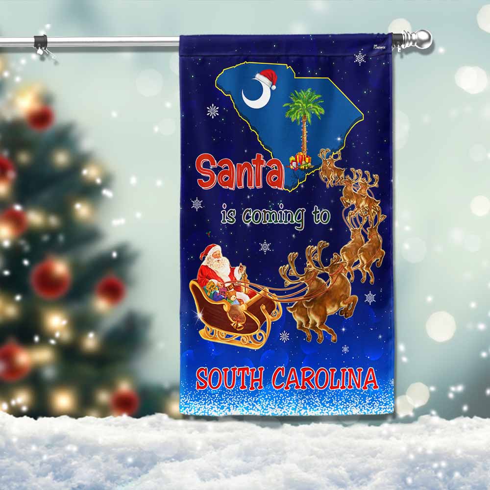 South Carolina Christmas Flag Santa Is Coming To South Carolina - Liberish