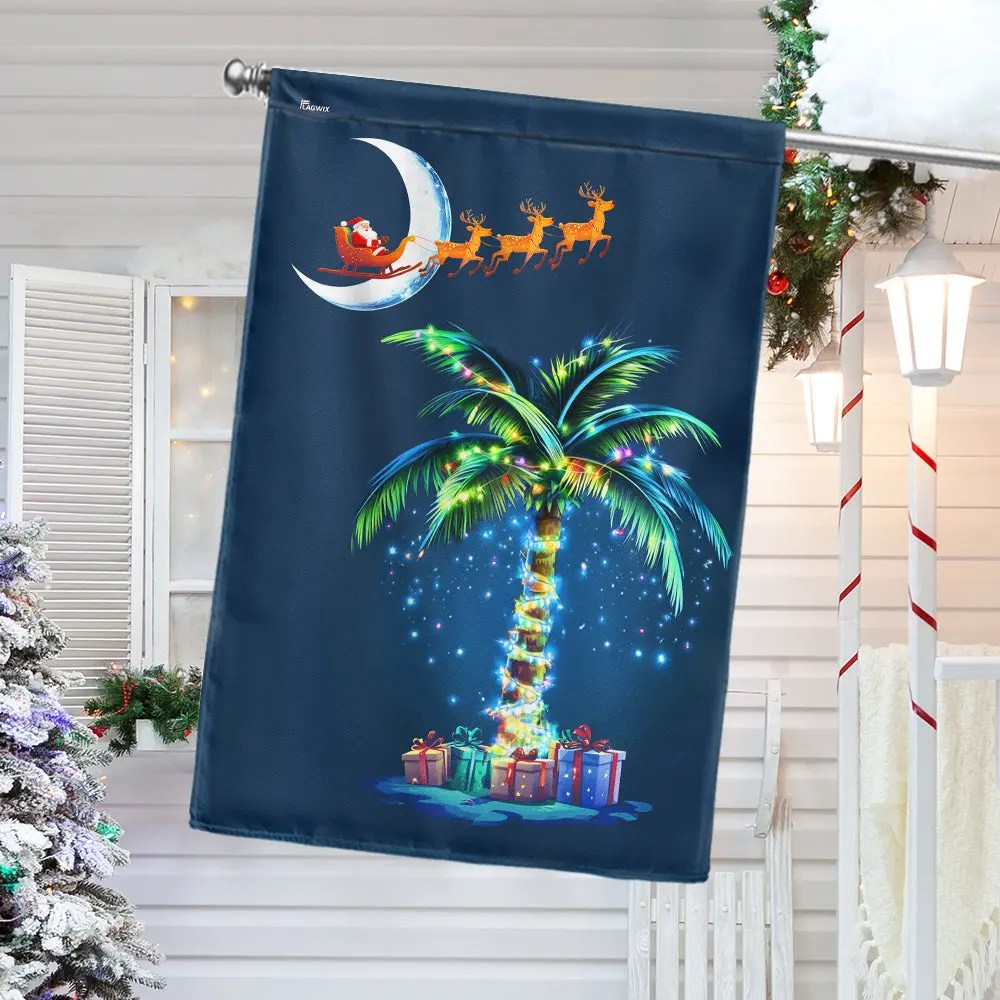 South Carolina Christmas Flag Santa Palmetto Tree Holiday Decor - Liberish
