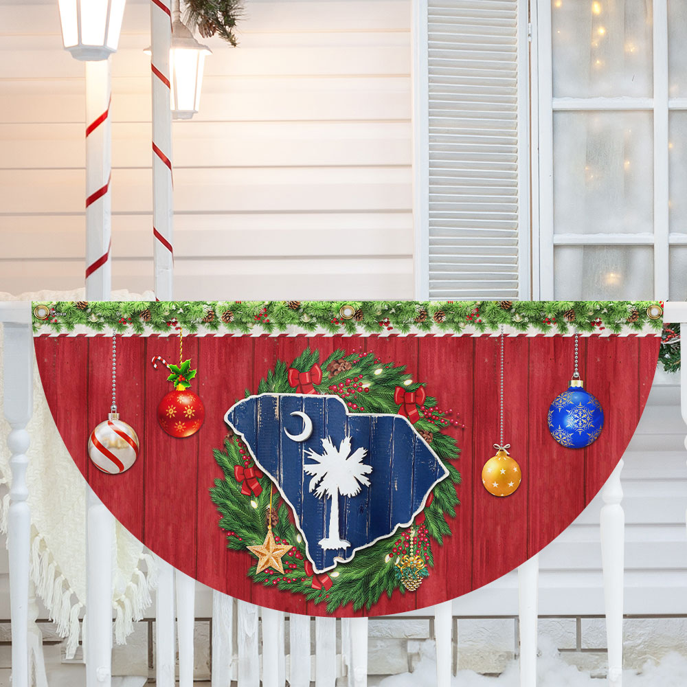 South Carolina Christmas Non Pleated Fan Flag - Liberish