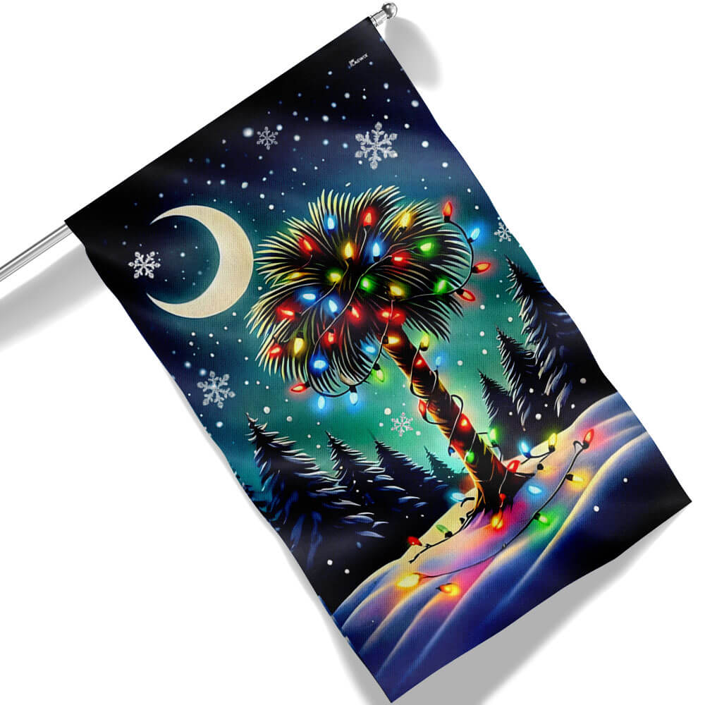 South Carolina Christmas Palm Tree Flag - Liberish