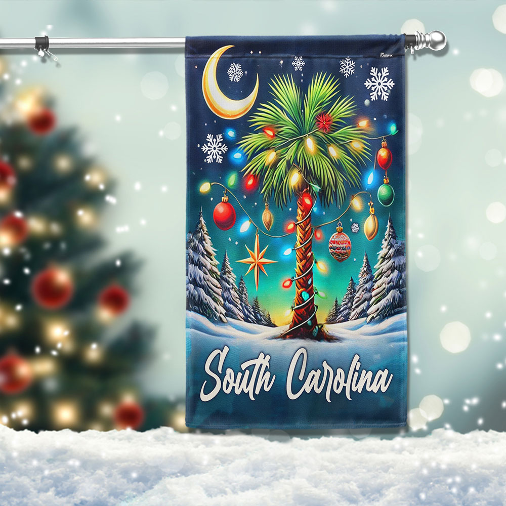 South Carolina Christmas Palm Tree Flag Christmas 2025 - Liberish