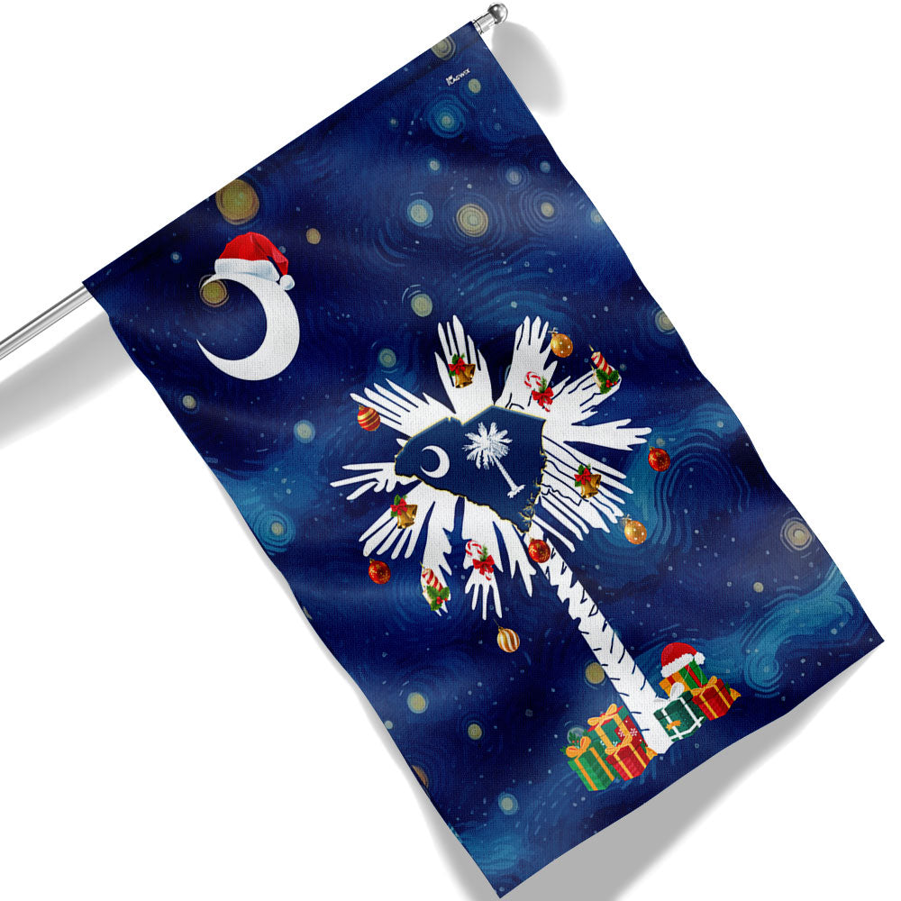 South Carolina Christmas Starry Night Flag - Liberish
