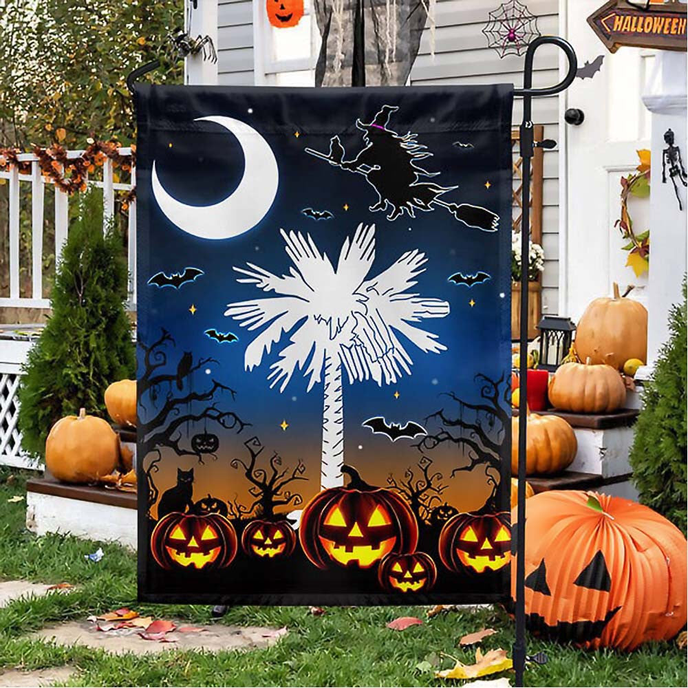South Carolina Halloween Flag Palm Tree and Witchcraft Halloween Flag Perfect Gift For Decoration In House - Liberish