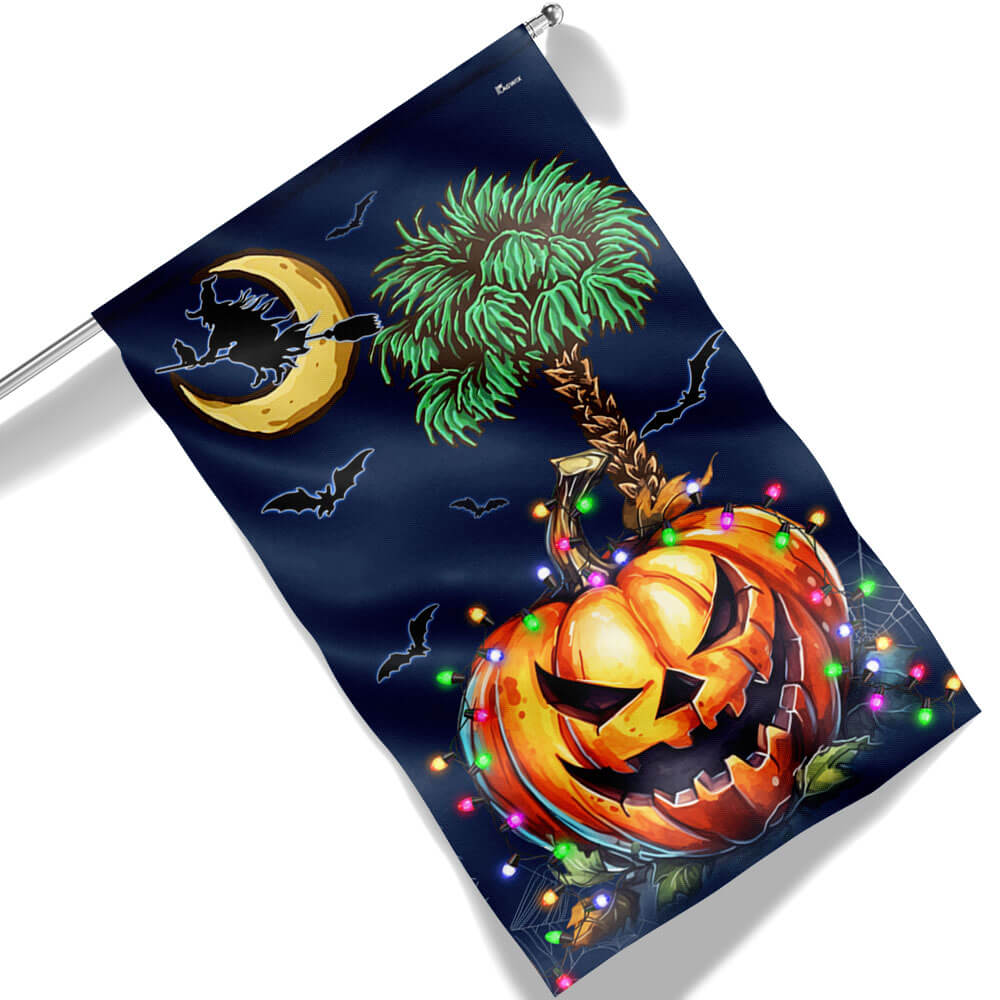South Carolina Halloween Witch Pumpkin Fall Flag - Liberish