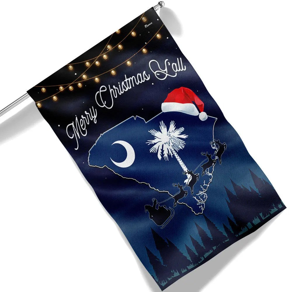 South Carolina State Merry Christmas Y All Flag - Liberish