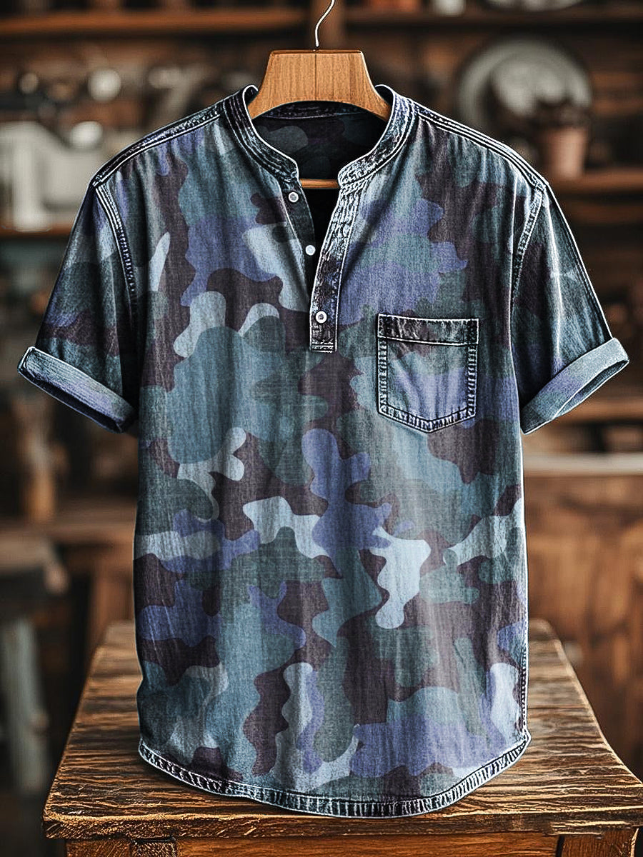 Vintage 3 Button Short Sleeve T-Shirt