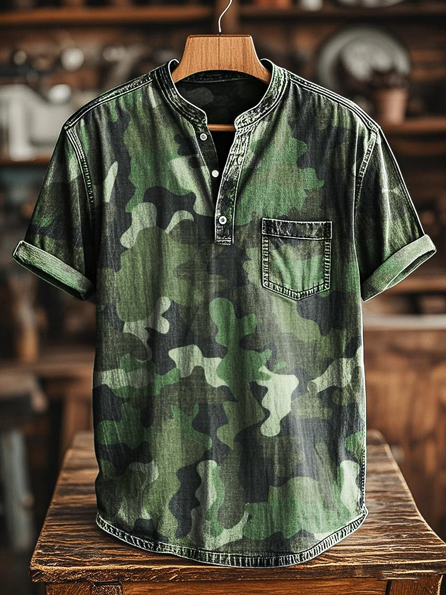 Vintage 3 Button Short Sleeve T-Shirt