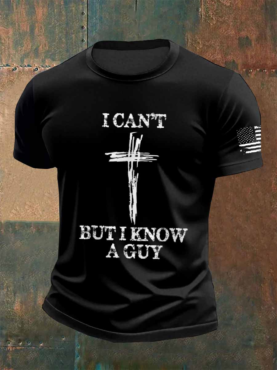 Men's Christian Print Casual Short Sleeve T-Shirt