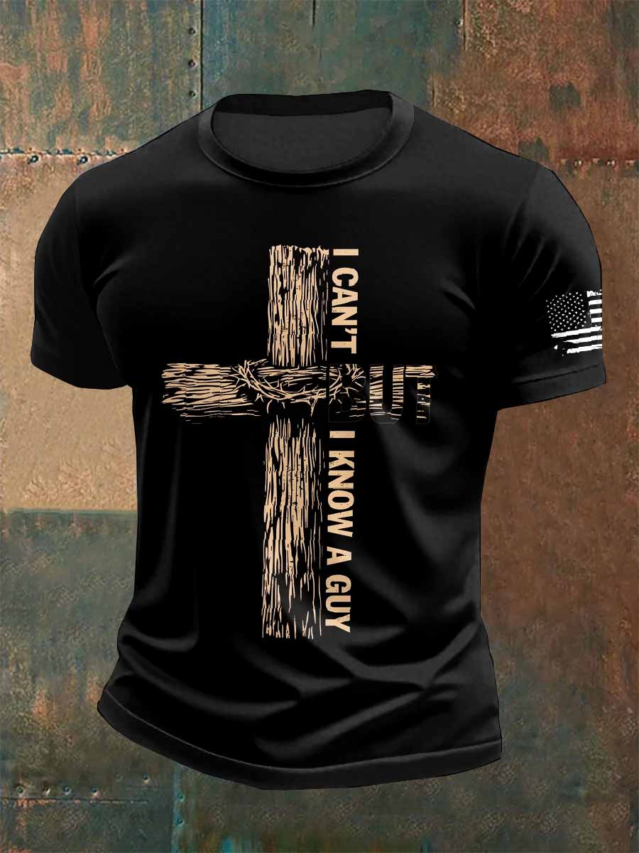 Men's Christian Print Casual Short Sleeve T-Shirt