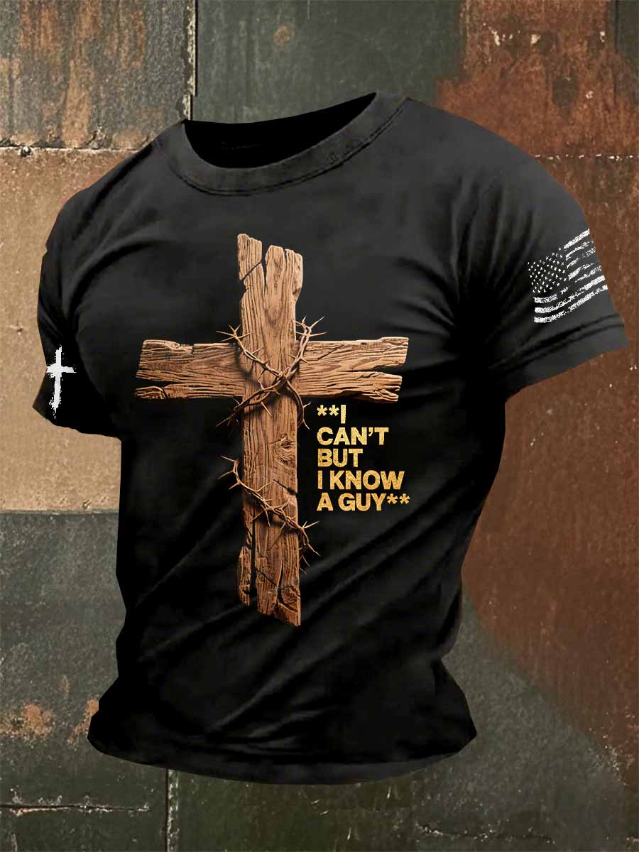 Men's Christian Print Casual Short Sleeve T-Shirt